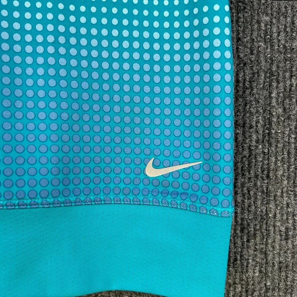 NIKE Golf Tour Performance Polo Shirt Women Medium Dri‎ Fit Blues Snap Neck